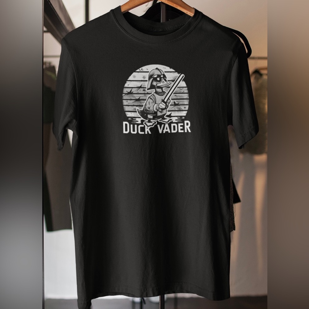 Star Wars Duck Vader Darth Duck Light Saber | Halloween Men’s Black Tee NWT